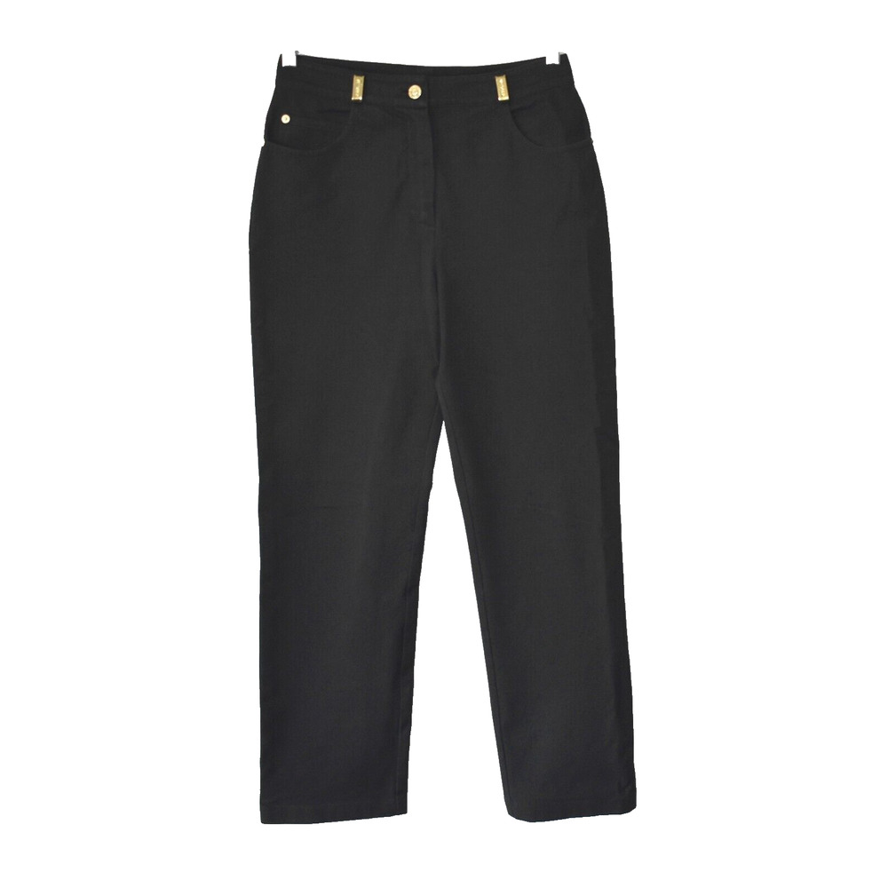 B0 Vintage Auth ST JOHN SPORT Black High Rise Stretchy Jean Pants Size 4